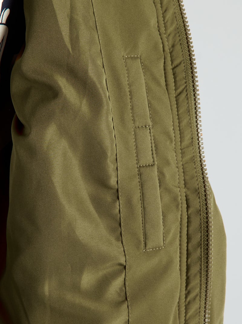 Doudoune mi-longue déperlante Vert - Kiabi