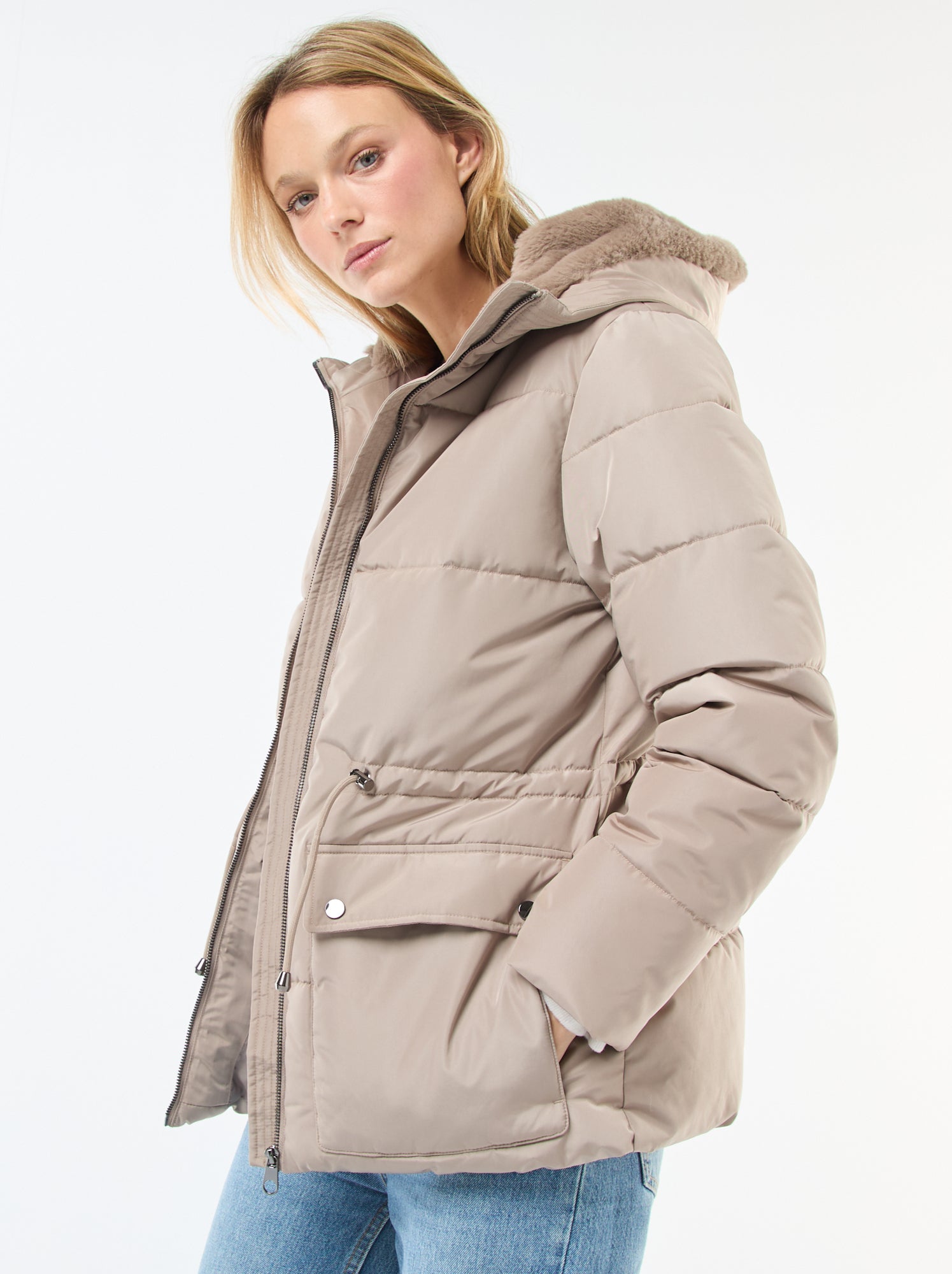 Doudoune Hiver Femme Matelassée Zippée Avec Capuche Amovible - Mi-longue, Légère, Taille Asiatique (prévoir Plus Grand) - 2