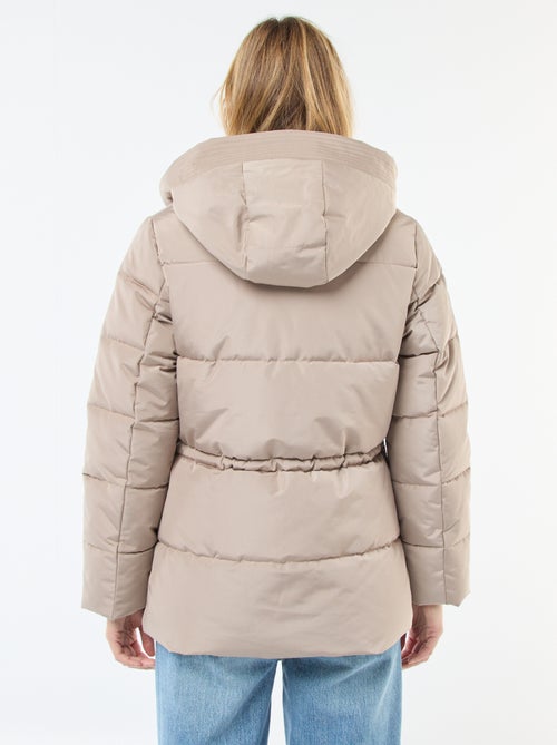 Doudoune mi-longue matelassée à capuche - Kiabi