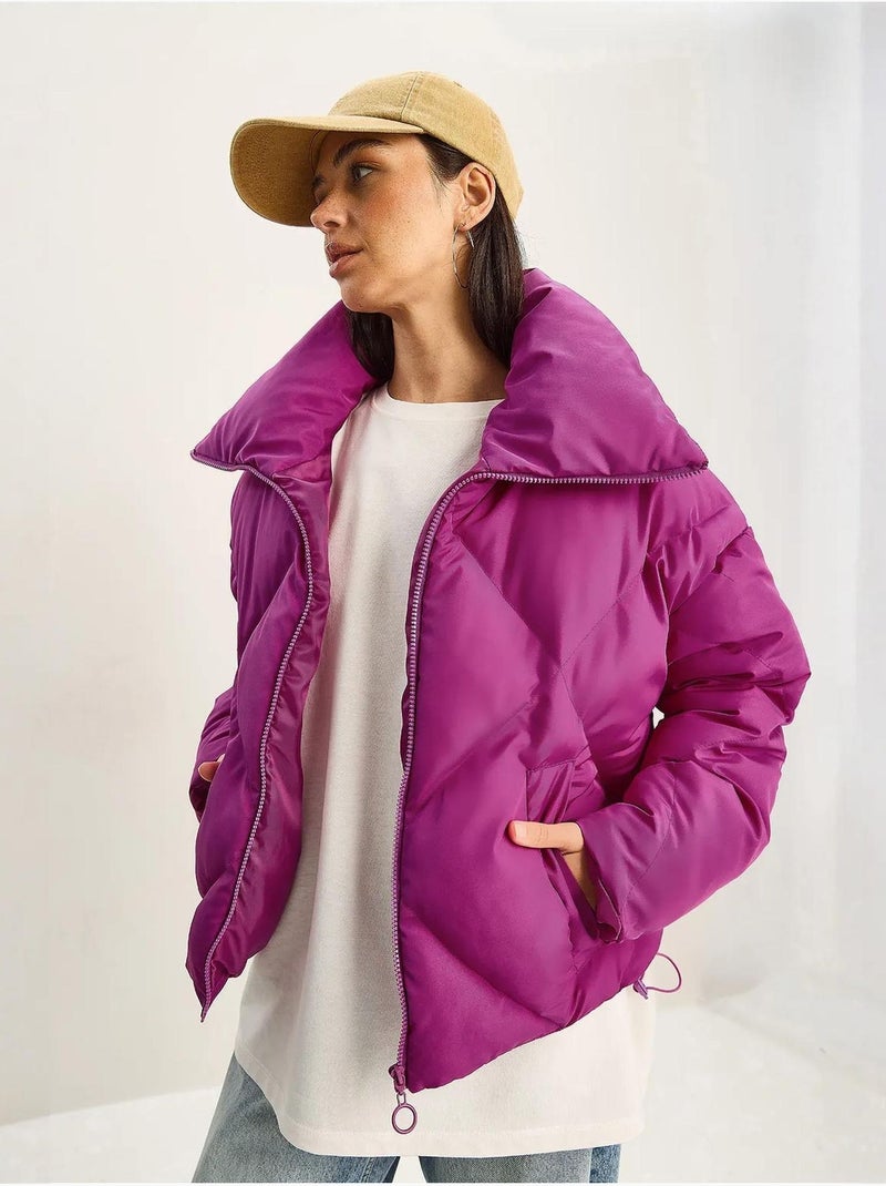 Doudoune oversize lucci Magenta - Kiabi