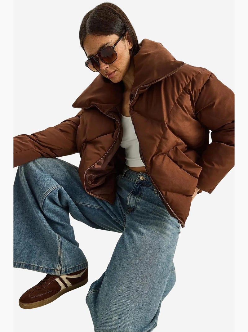 Doudoune oversize lucci Marron foncé - Kiabi