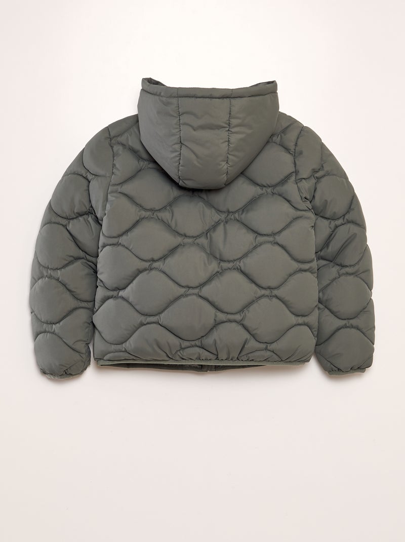 Doudoune quiltée à capuche Kaki - Kiabi