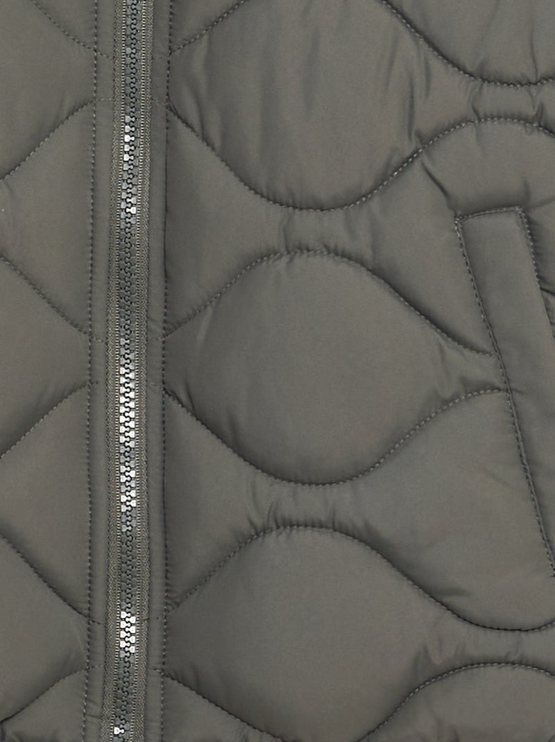 Doudoune quiltée à capuche Kaki - Kiabi