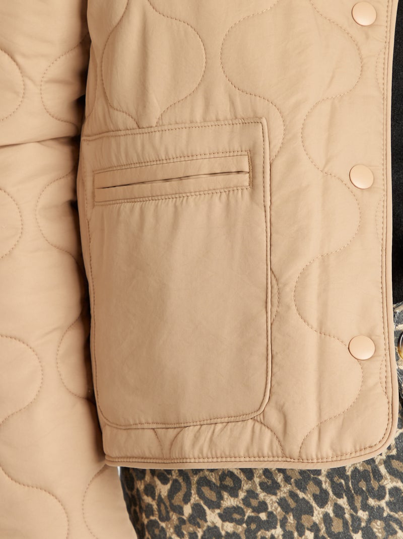 Doudoune quiltée avec manches amovibles Camel - Kiabi