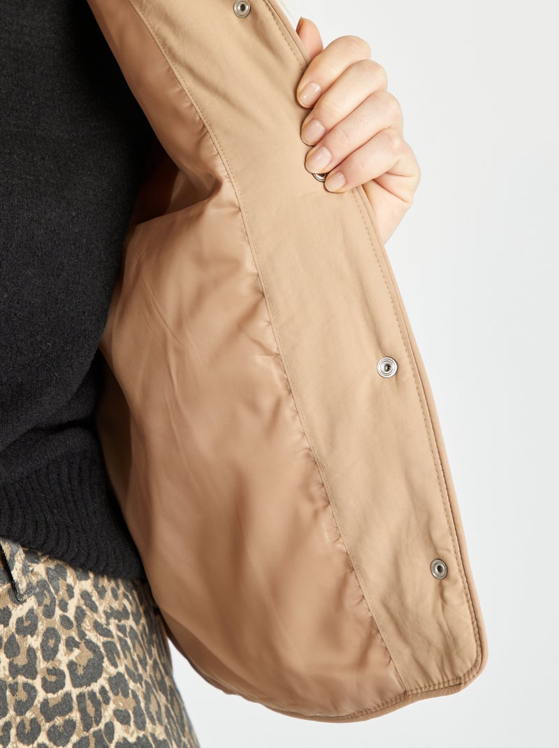 Doudoune quiltée avec manches amovibles Camel - Kiabi
