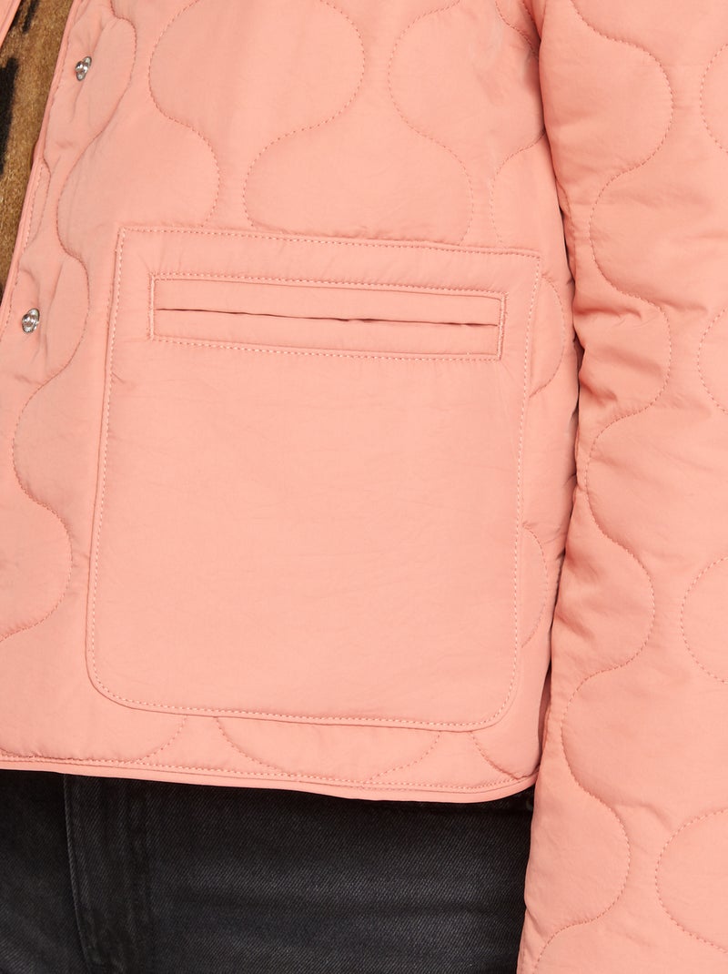 Doudoune quiltée avec manches amovibles Rose - Kiabi
