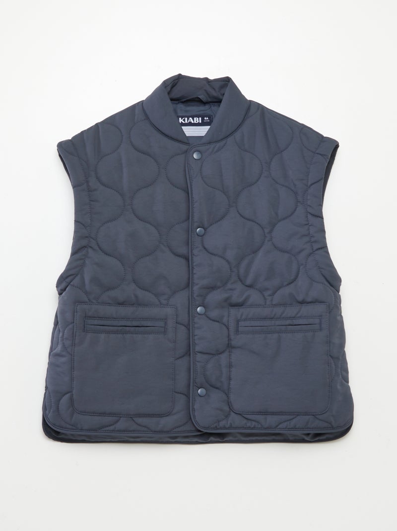Doudoune quiltée manches amovibles Bleu marine - Kiabi