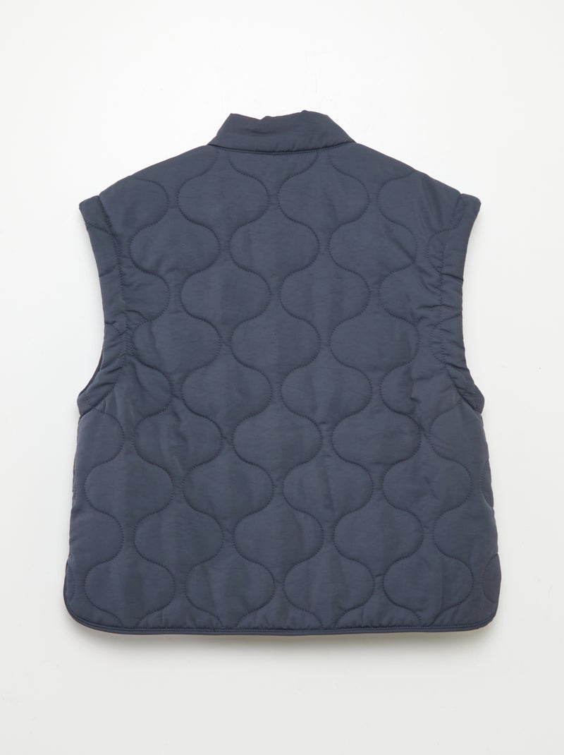 Doudoune quiltée manches amovibles Bleu marine - Kiabi