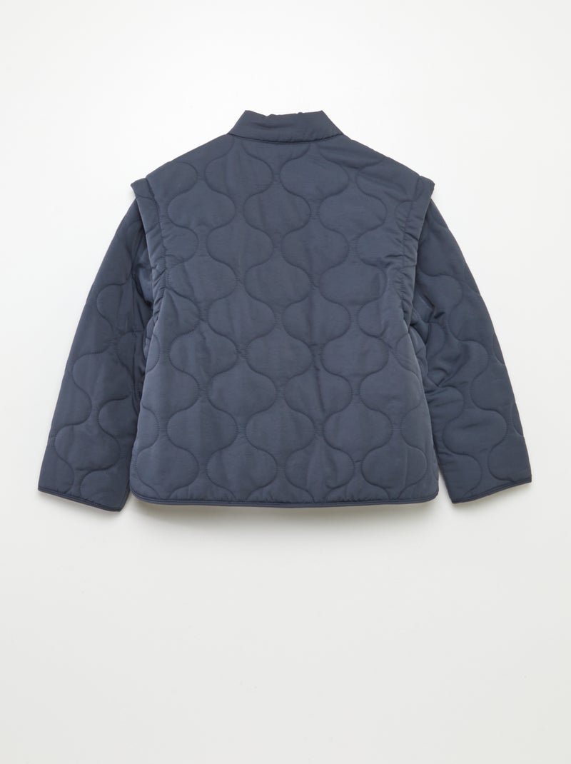 Doudoune quiltée manches amovibles Bleu marine - Kiabi