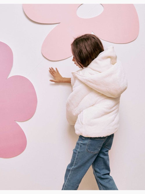 Doudoune réversible avec capuche et doublure en peluche douce synthétique - Kiabi