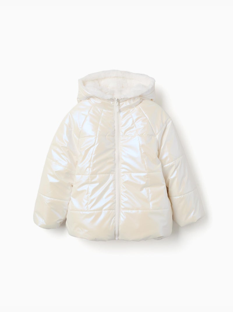 Doudoune réversible avec capuche et doublure en peluche douce synthétique Beige - Kiabi