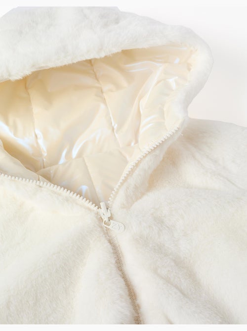 Doudoune réversible avec capuche et doublure en peluche douce synthétique - Kiabi