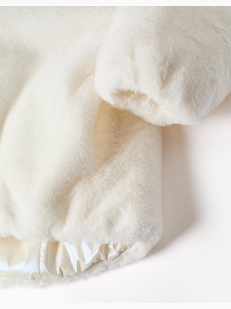 Doudoune réversible avec capuche et doublure en peluche douce synthétique Beige - Kiabi
