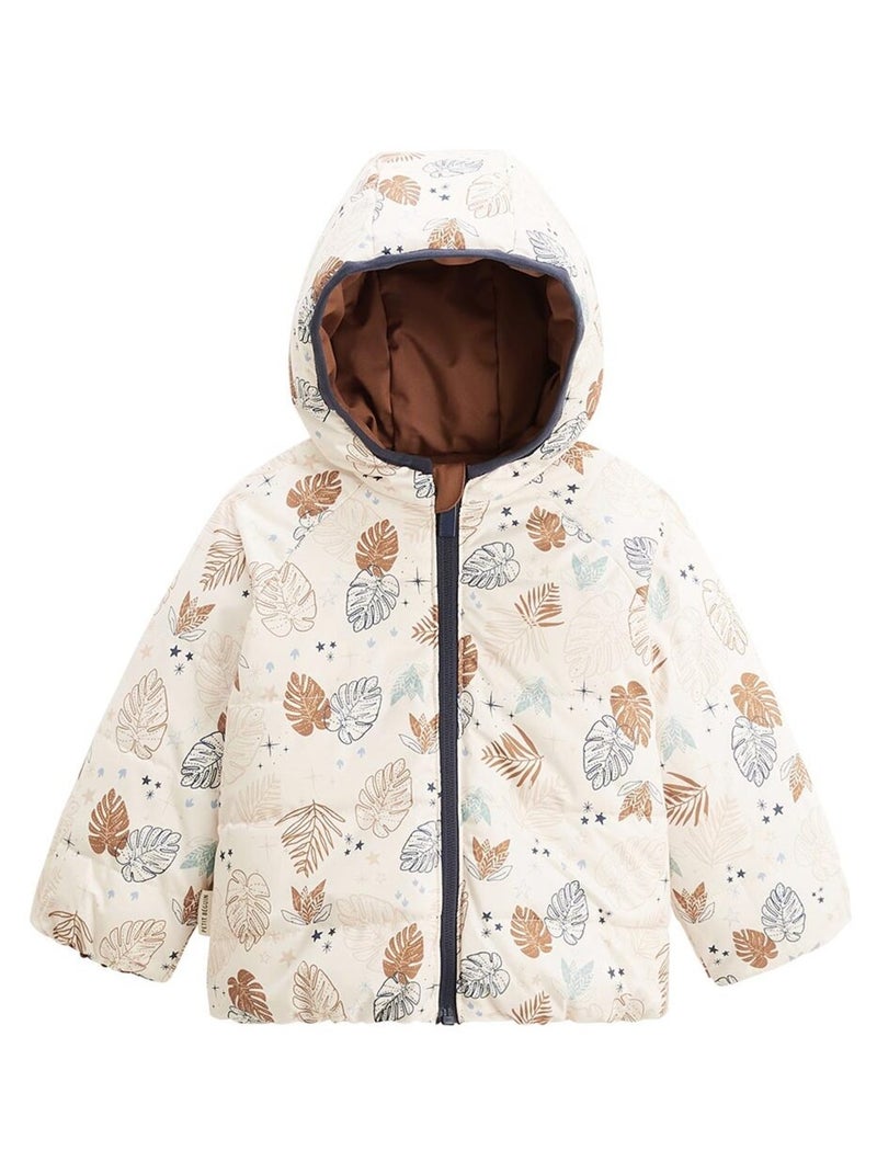 Doudoune r?versible enfant imperm?able avec capuche Constellation Camel - Kiabi