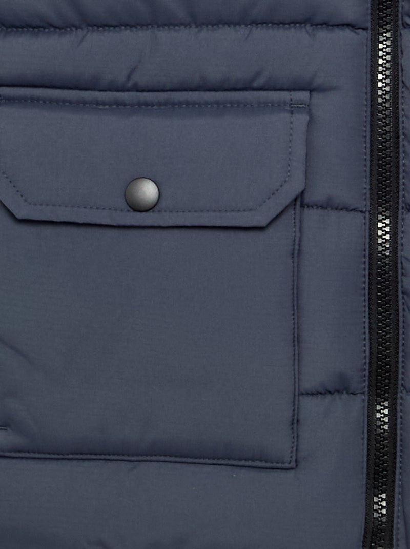 Doudoune sans manches à capuche Bleu - Kiabi