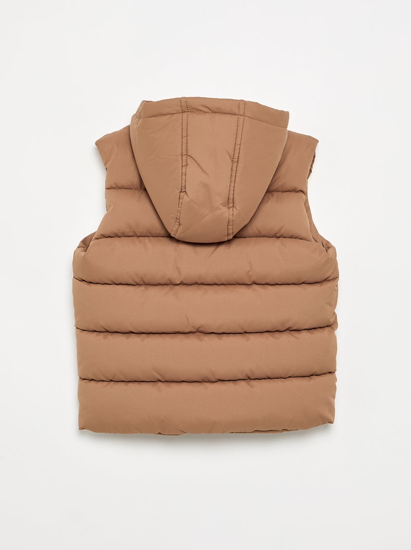 Doudoune sans manches à capuche Marron - Kiabi
