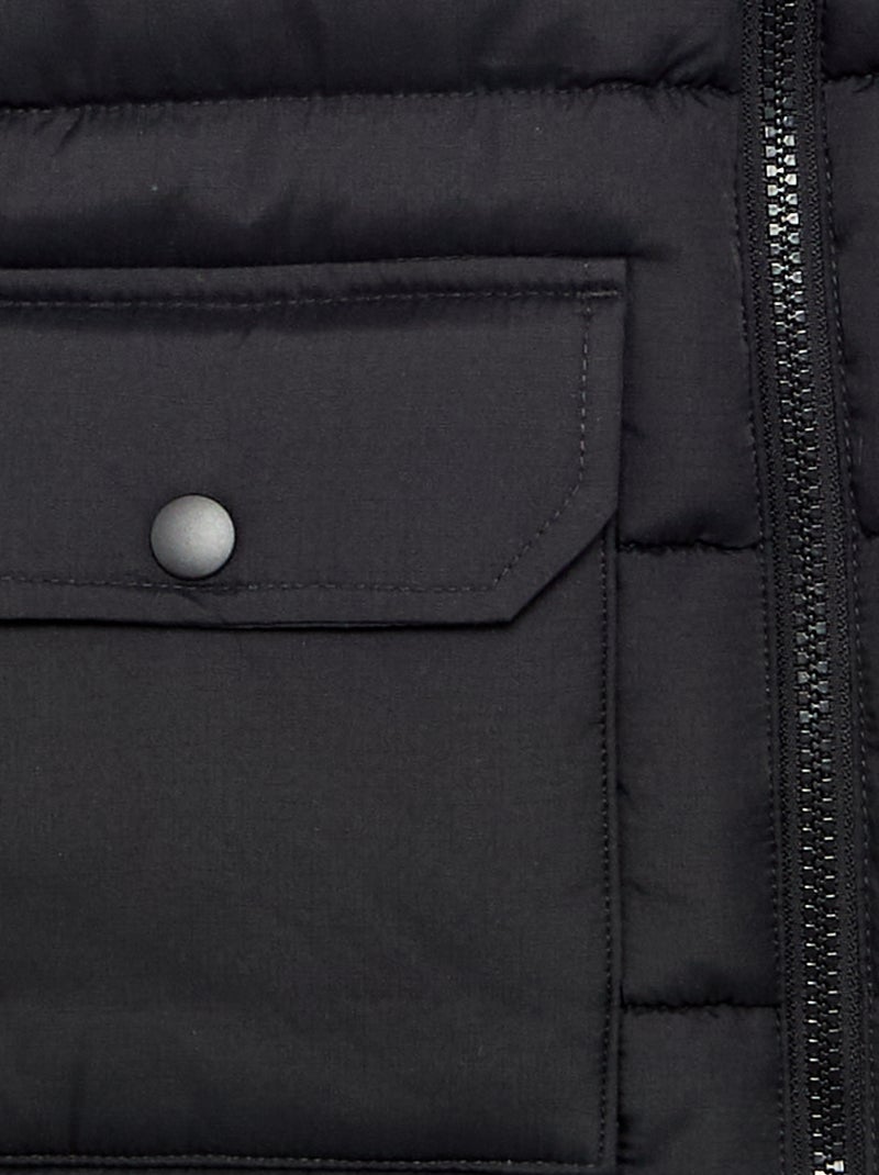 Doudoune sans manches à capuche Noir - Kiabi