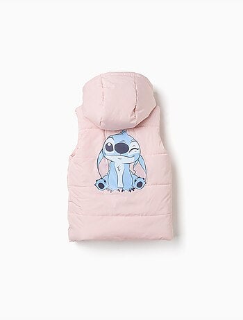 Doudoune sans manches avec capuche et imprimés stitch