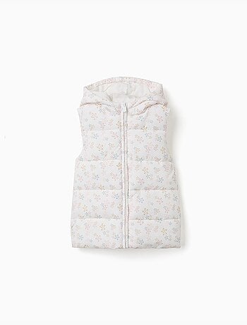 Doudoune sans manches avec motif floral