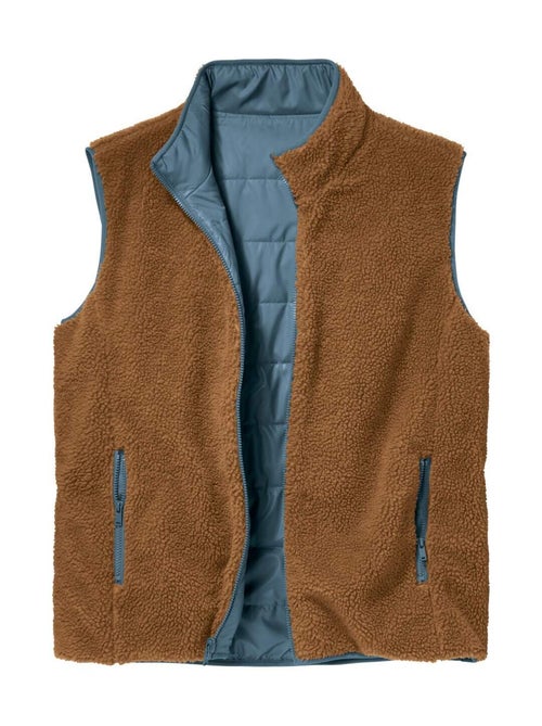 Doudoune Sans Manches Bi-Matière Réversible   - ATLAS FOR MEN - Kiabi