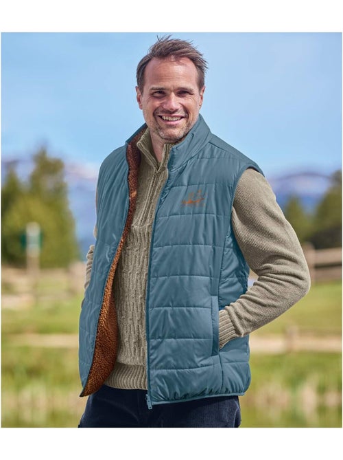 Doudoune Sans Manches Bi-Matière Réversible   - ATLAS FOR MEN - Kiabi