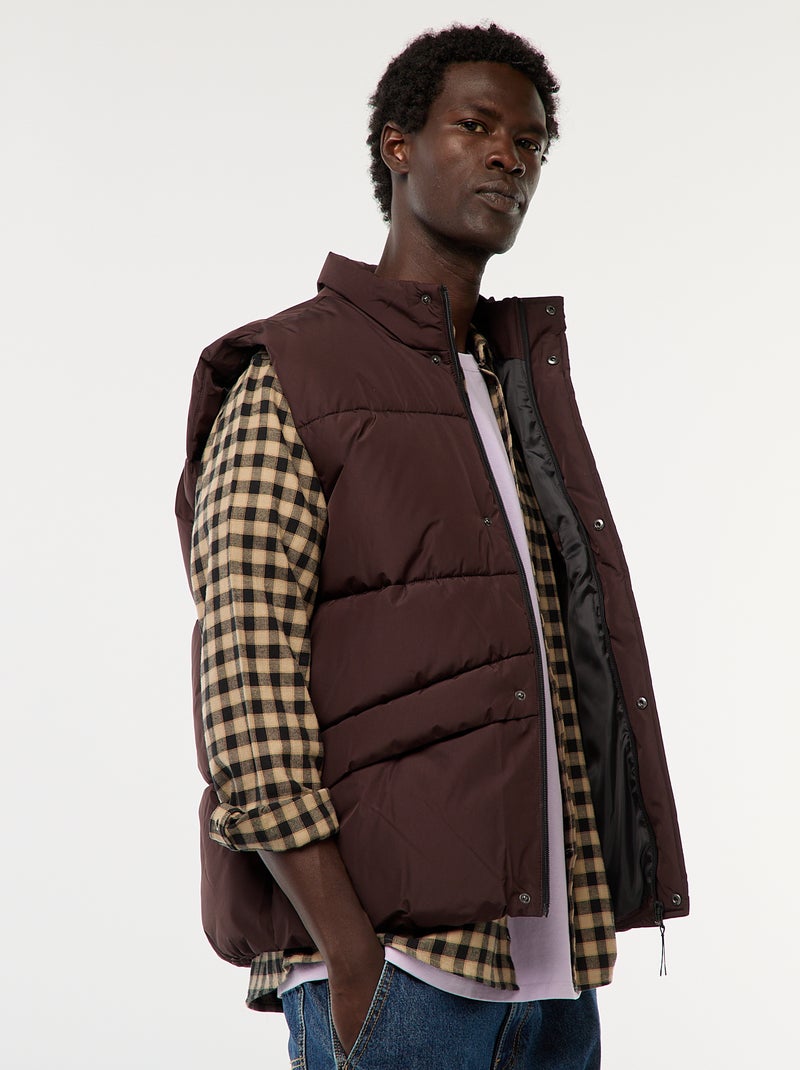 Doudoune sans manches chaude Marron - Kiabi