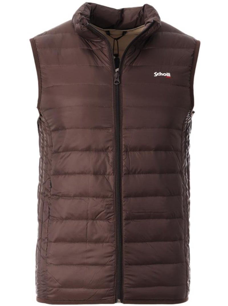 Doudoune Sans Manches Homme Schott Marron foncé - Kiabi