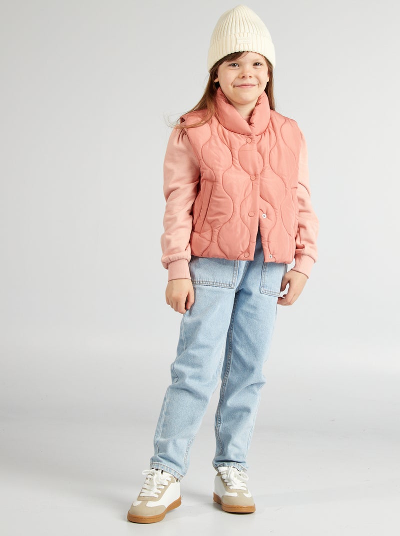 Doudoune sans manches matelassée Rose - Kiabi