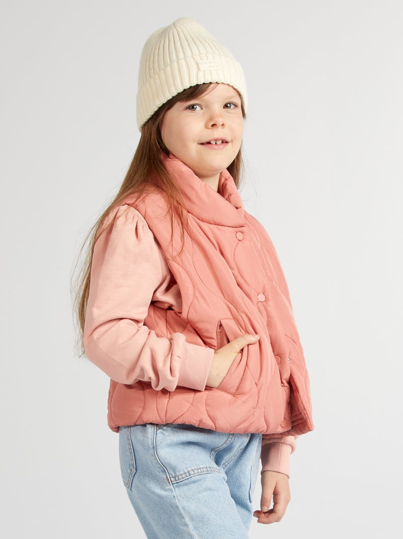 Doudoune sans manches matelassée Rose - Kiabi