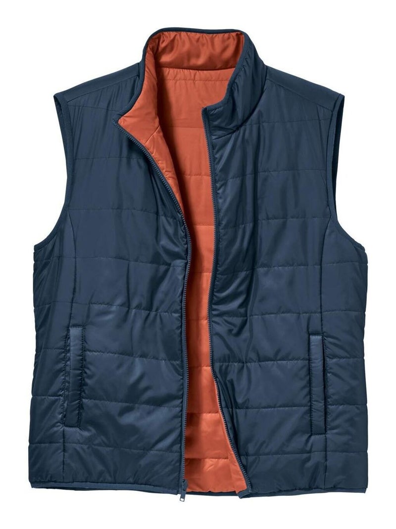 Doudoune Sans Manches Réversible   - ATLAS FOR MEN Bleu marine - Kiabi