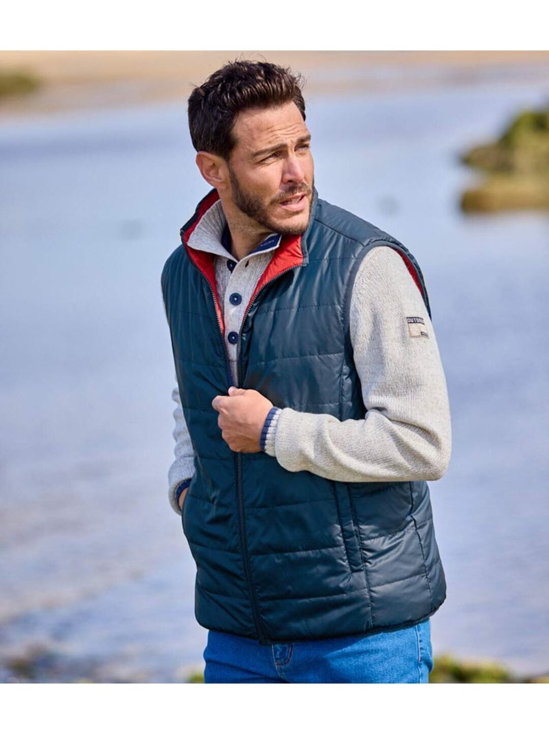 Doudoune Sans Manches Réversible Outdoor   - ATLAS FOR MEN Bleu Rouge - Kiabi