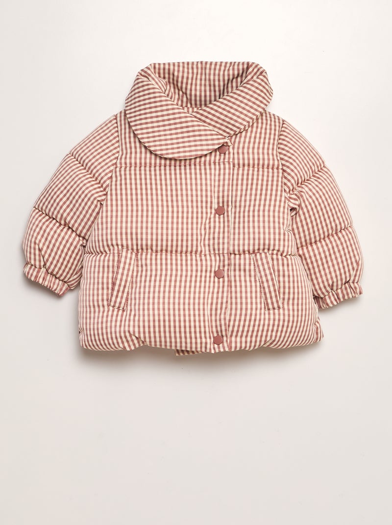 Doudoune vichy orange - Kiabi