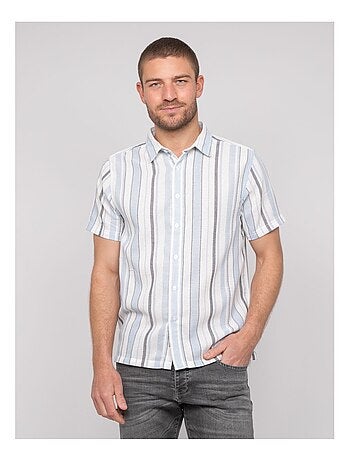 Douparico gestreept shirt met korte mouwen