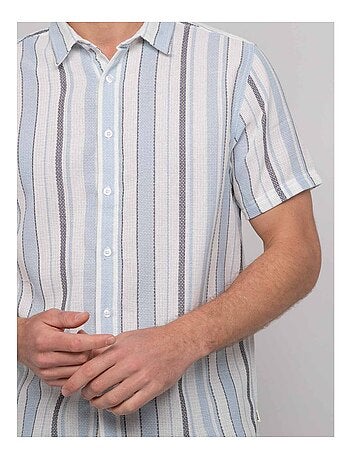 Douparico gestreept shirt met korte mouwen