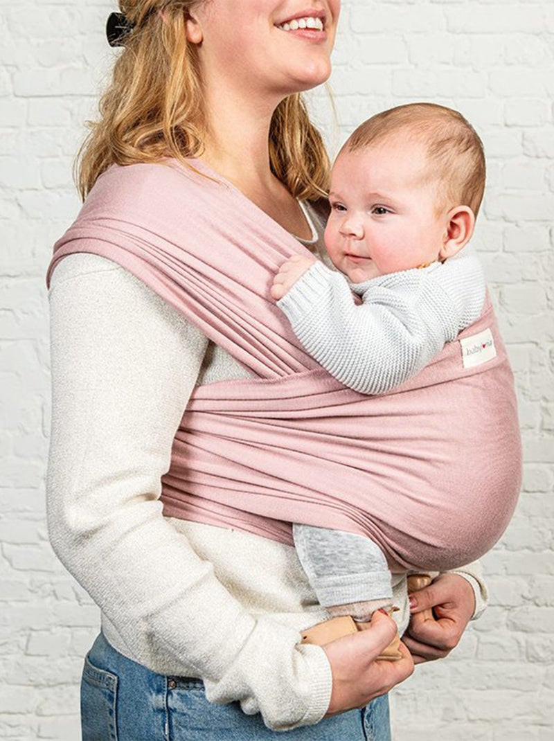 Draagdoek van biologisch katoen tricot slen | babylonia Lichtroze - Kiabi