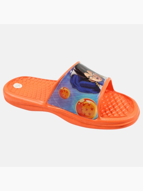 Dragon Ball Z - Claquettes enfant orange avec bride large et motif personnage - Kiabi