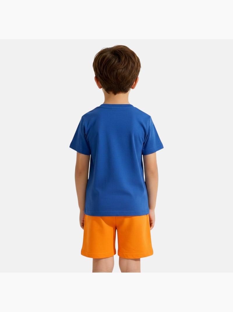 Dragon ball z - kinder t-shirt en bijpassende korte broek set Marineblauw - Kiabi
