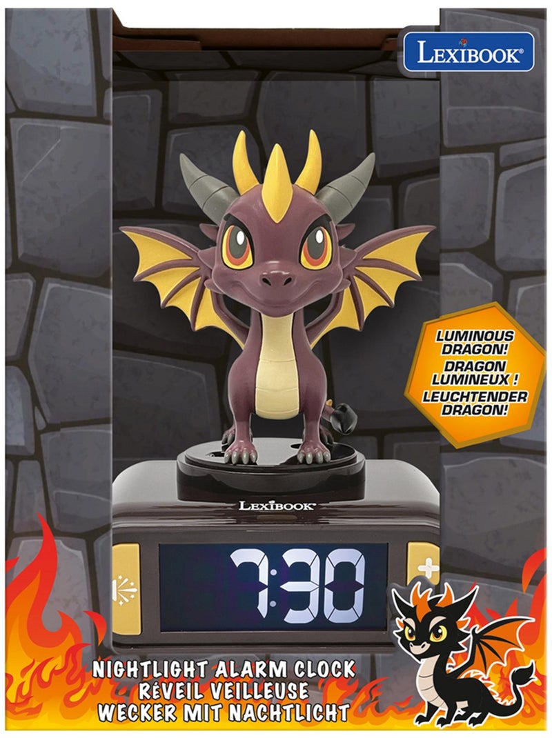 Dragon night light alarm clock met geluiden Bruin - Kiabi