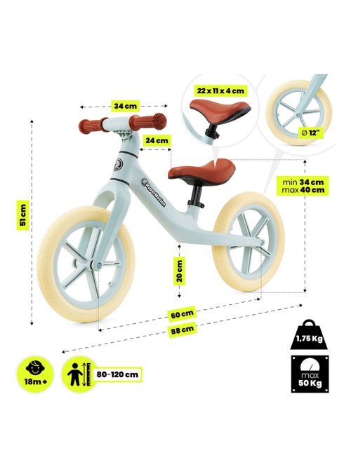 Draisienne bébé +18 mois sans pédales jusqu'à 50 kg - vélo enfant selle réglable - Kiabi Draisienne bébé +18 mois sans pédales jusqu'à 50 kg - vélo enfant selle réglable - Kiabi