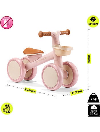 Draisienne enfant 4 roues hypermotion tobi mini avec panier dès 12 mois
