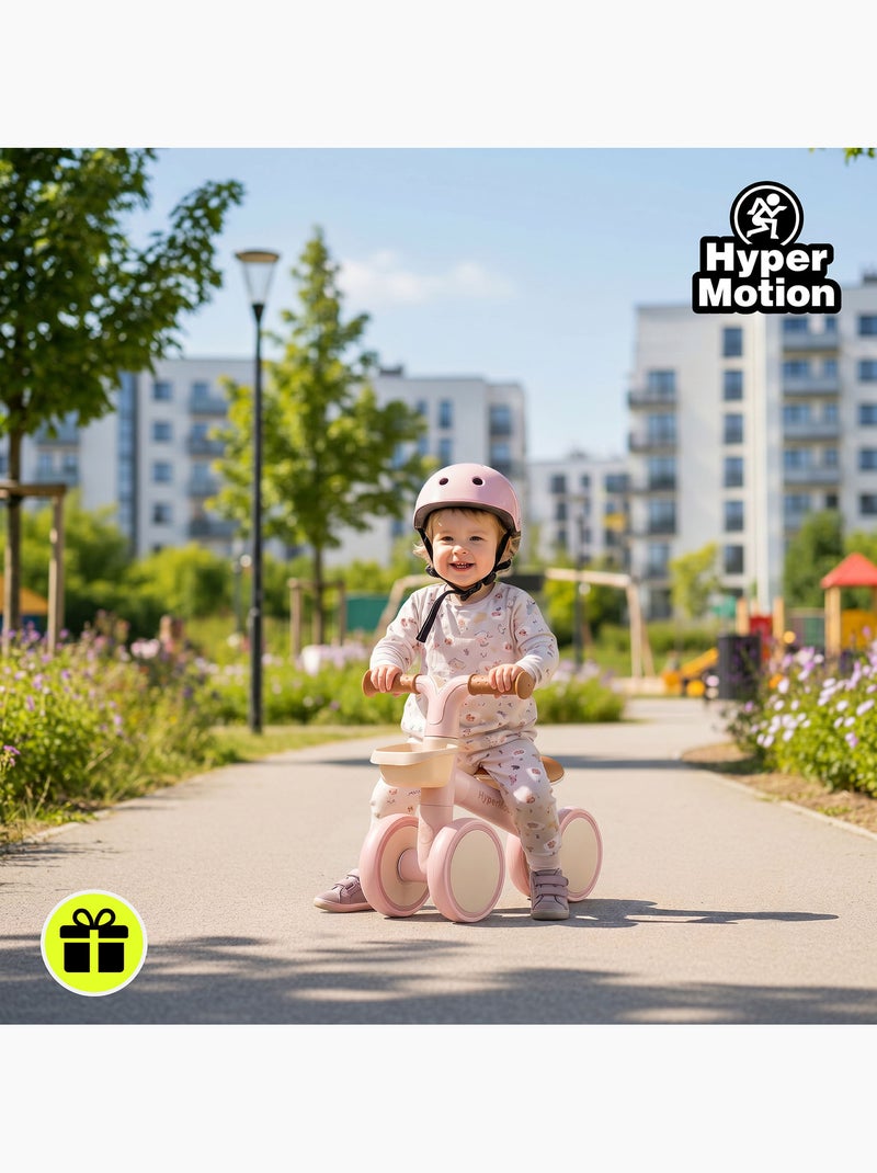 Draisienne enfant 4 roues hypermotion tobi mini avec panier dès 12 mois Rose - Kiabi