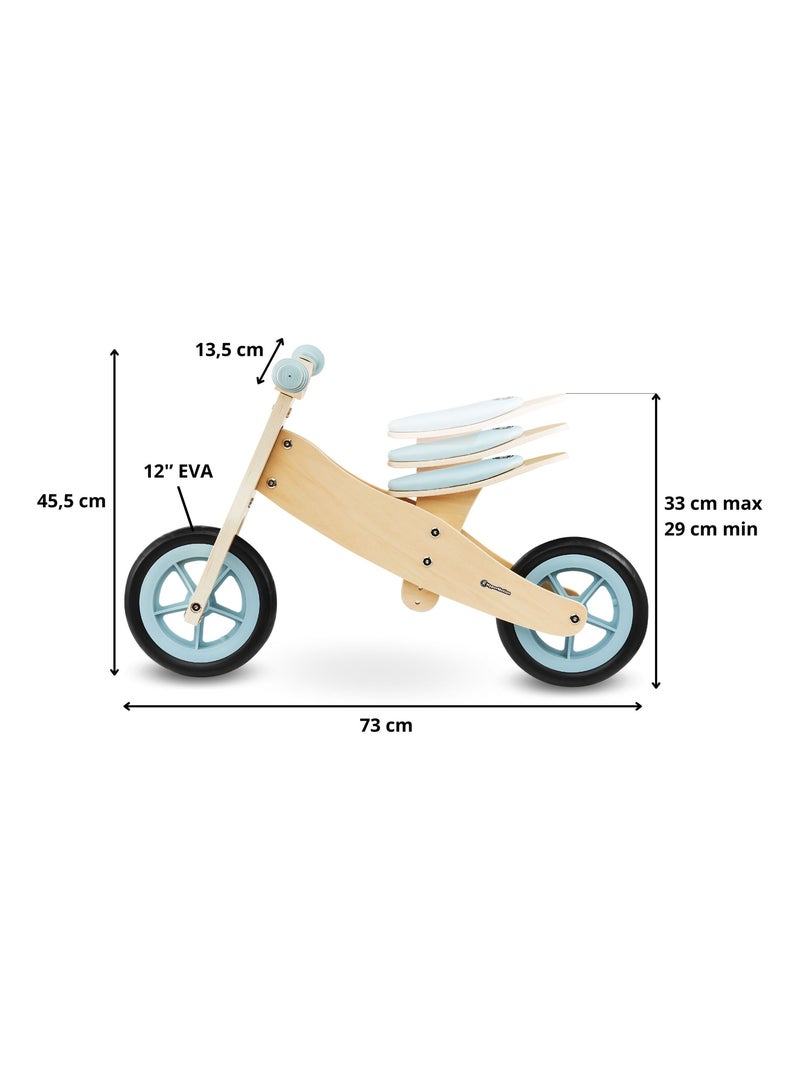 Draisienne enfant en bois,  tricycle evolutif 3 ou 2 roues, 30 kg max- premier vélo N/A - Kiabi