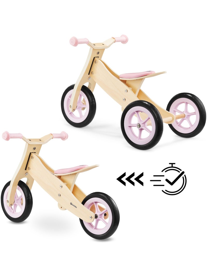 Draisienne enfant en bois, tricycle evolutif 3 ou 2 roues, max 30 kg- premier vélo N/A - Kiabi
