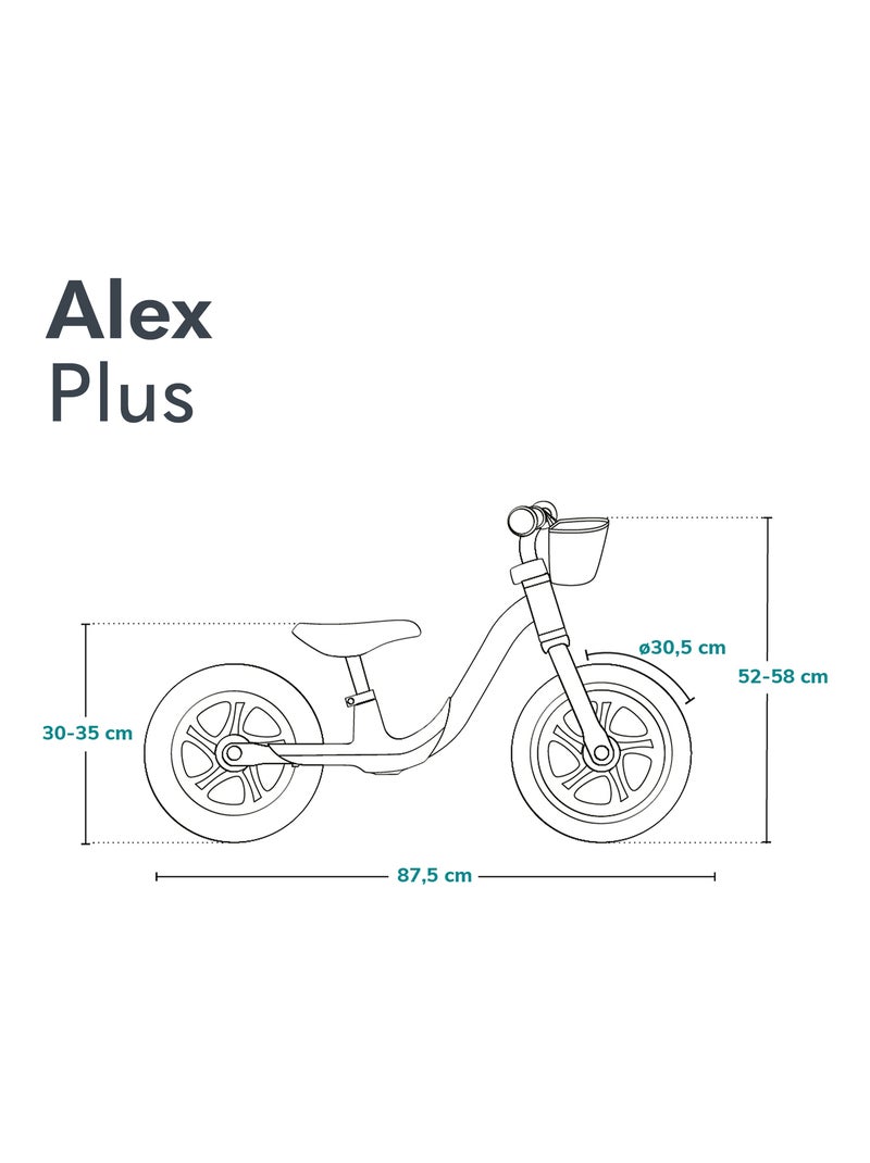 Draisienne LIONELO Alex Plus - Léger - Selle confortable - Réglable - Panier et Sonnette inclus Beige - Kiabi
