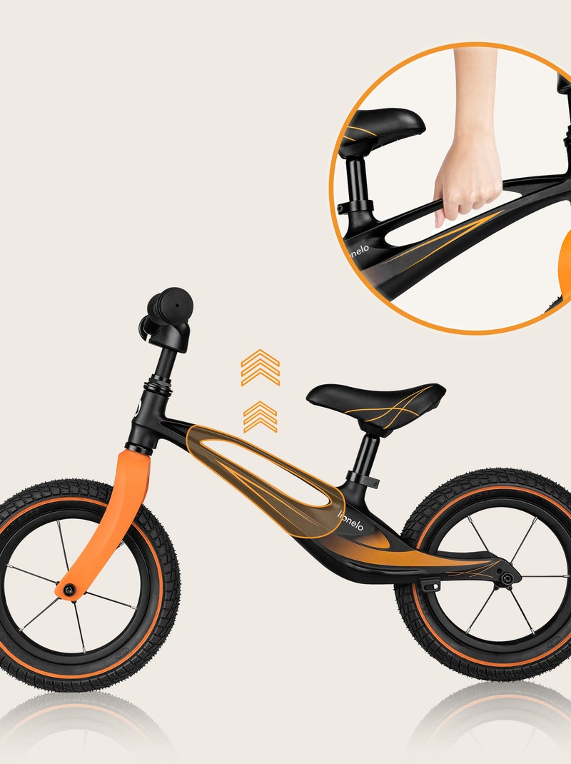 Draisienne LIONELO Bart Air- Vélo enfant - Jusqu'à 30 kg - Légère - Réglage du guidon et de la selle Noir - Kiabi