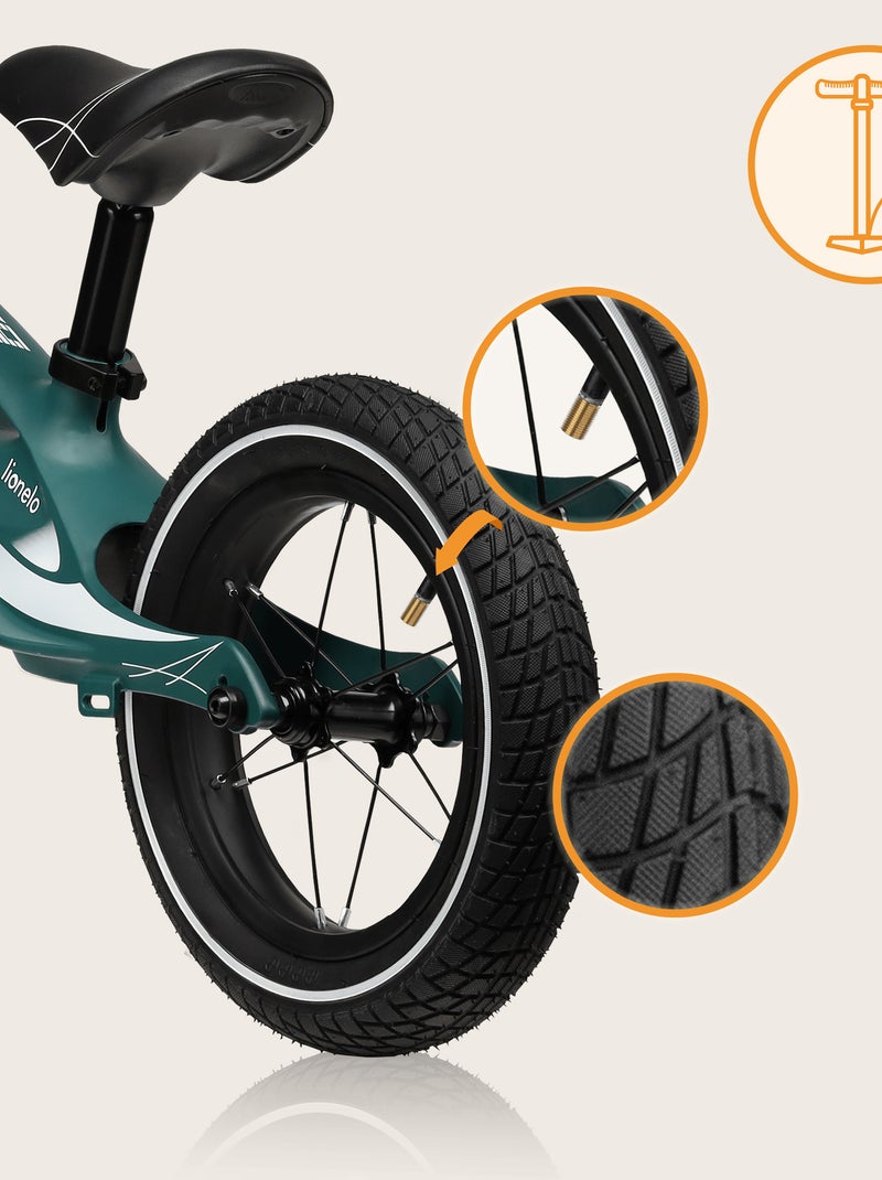 Draisienne LIONELO Bart Air- Vélo enfant - Jusqu'à 30 kg - Légère - Réglage du guidon et de la selle Vert - Kiabi