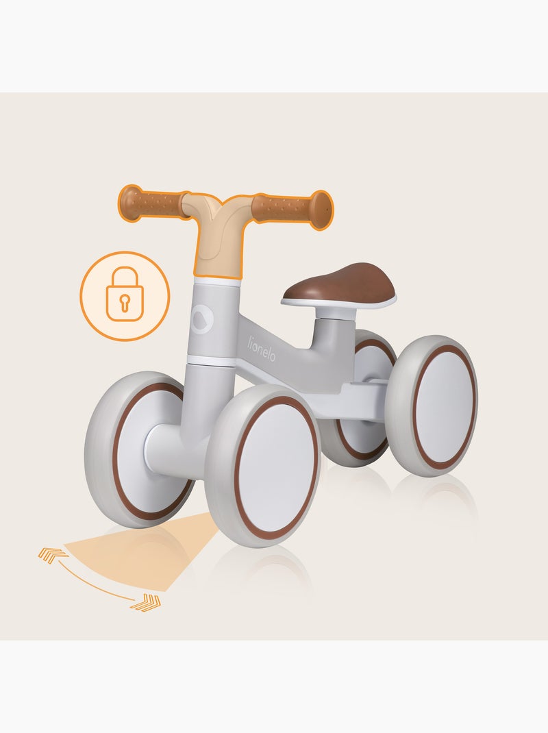 Draisienne LIONELO Villy - Vélo enfant - 4 Roues - Amorti à l'Avant - Siège Ergonomique Gris Marron - Kiabi