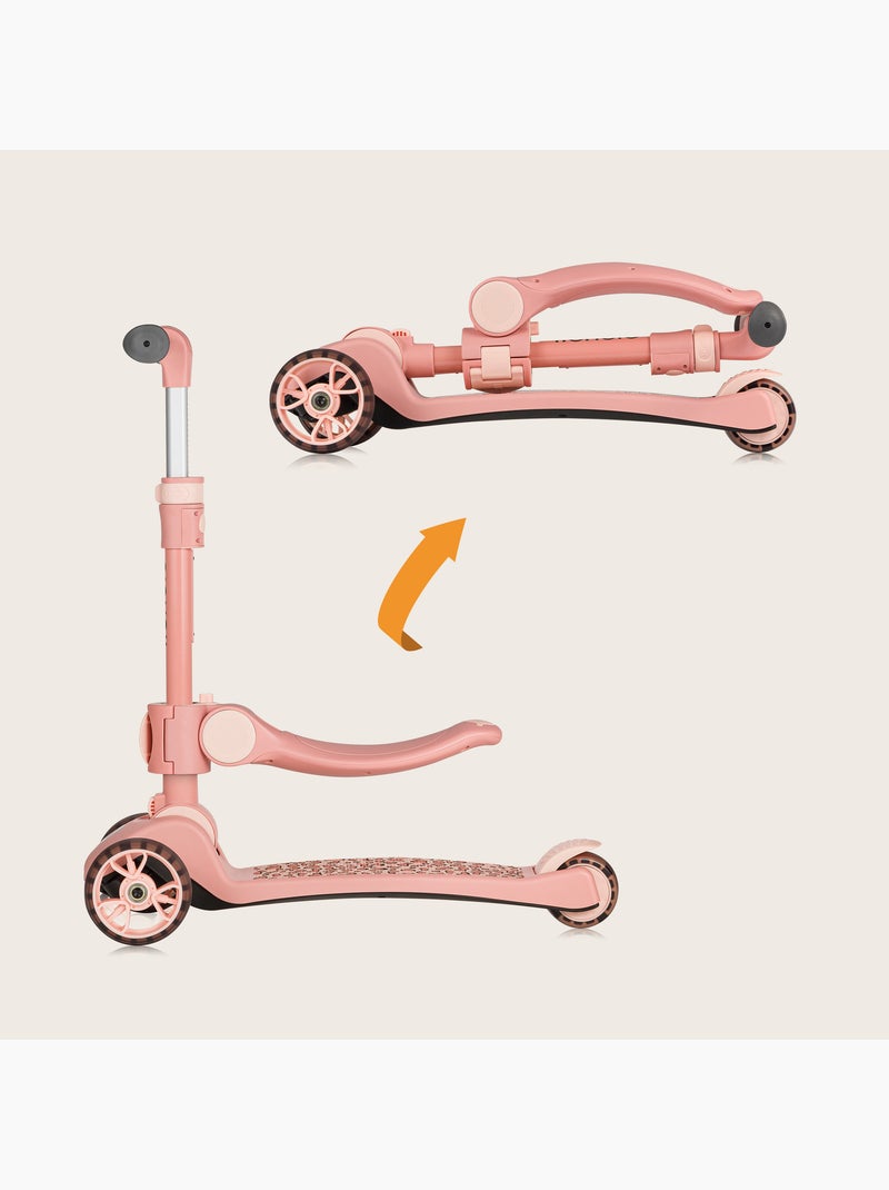Draisienne trottinette et Casque LIONELO Franky - Roues éclairées - Jusqu’à 50 kg - Panier Rose - Kiabi