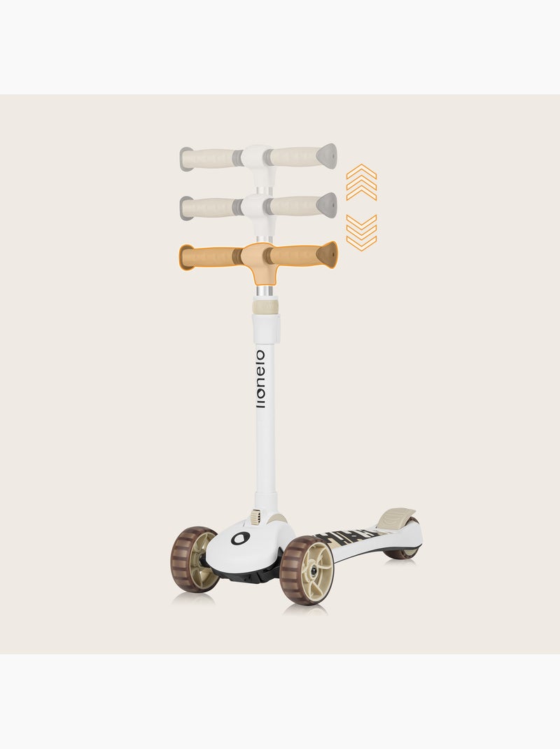 Draisienne trottinette evolutive LIONELO Franky - Roues éclairées - Jusqu’à 50 kg - Panier Beige - Kiabi
