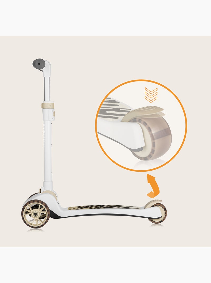 Draisienne trottinette evolutive LIONELO Franky - Roues éclairées - Jusqu’à 50 kg - Panier Beige - Kiabi